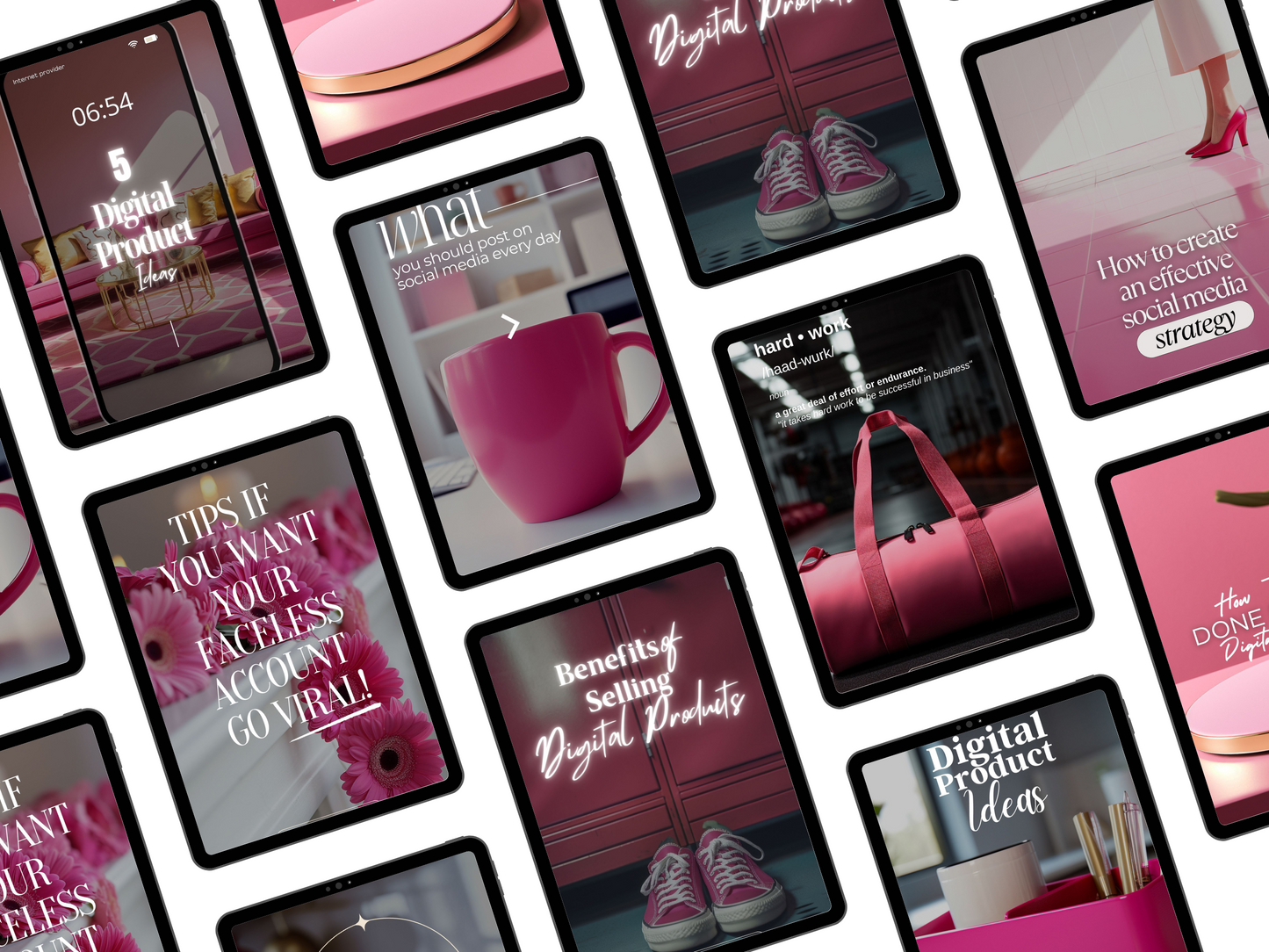 56 Hot Pink Reel Covers – Feminine Bold Instagram Reel Templates